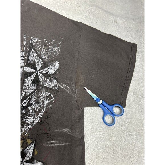 Vtg Y2K Skull Cyber Gothic Style Grahphic All Over Front Graphic T-Shirt Size XL - Picture 3 of 8